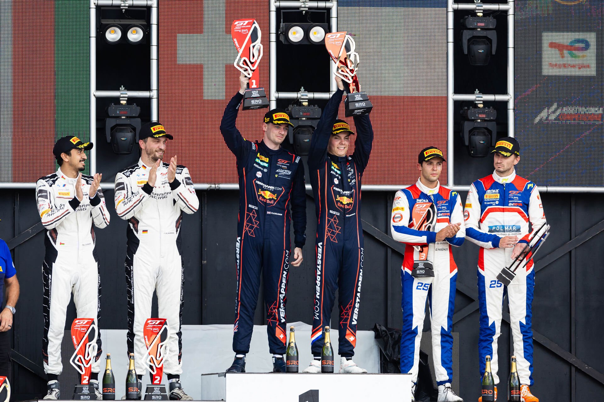 Thierry Vermeulen and Chris Lulham on the podium